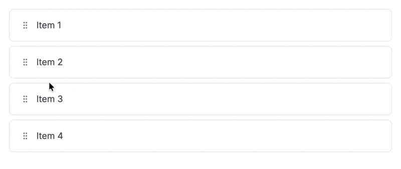 Reordering a list with DragArea using only the keyboard — Space to lift, arrows to move, Enter to drop